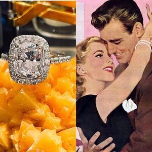 ♥️ Engagement ring, Oval Cushion 4.0 Ct. 14K Ring, by Birkat Elyon size 5 1/2